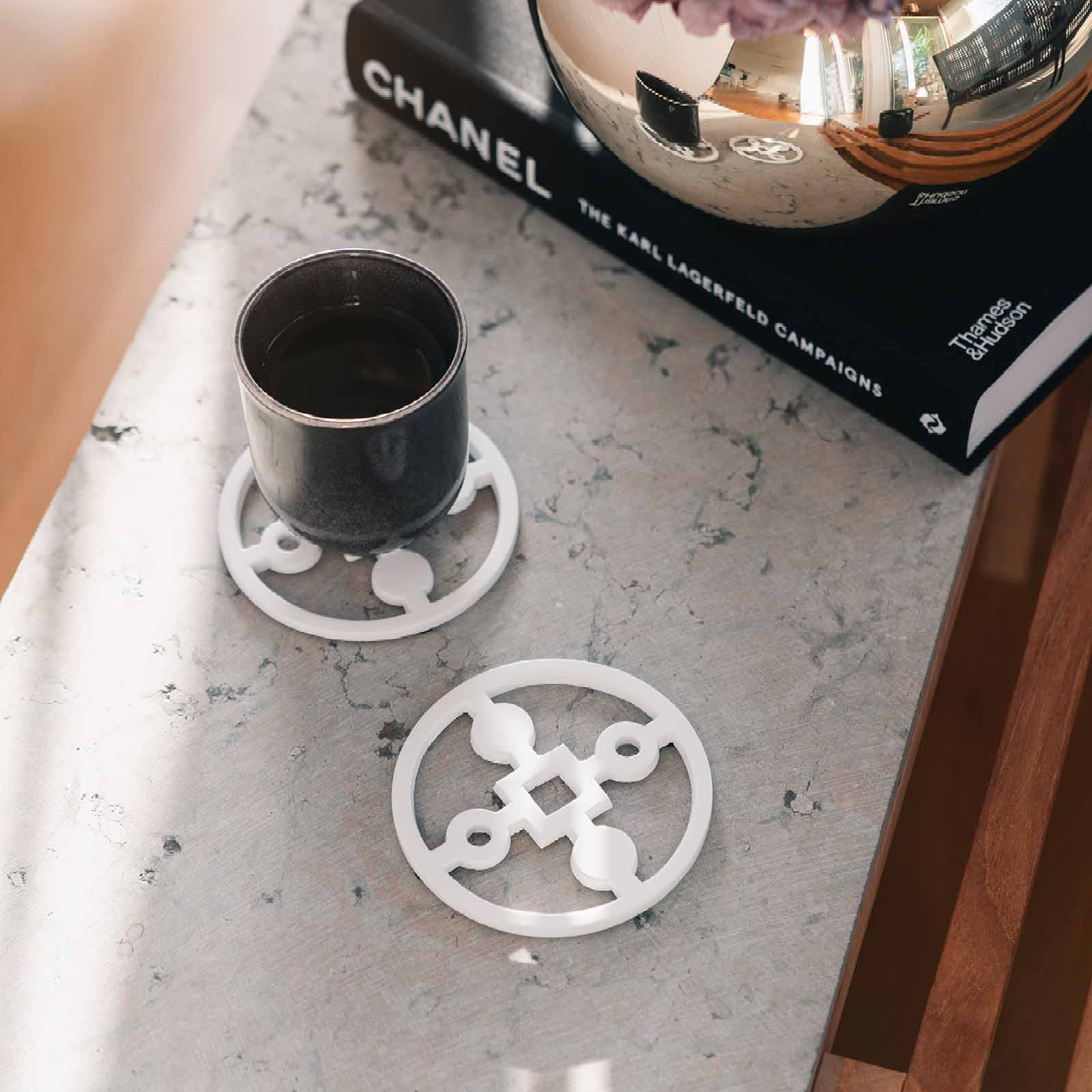 Glasunderlägg - Anima Gemella -Vit