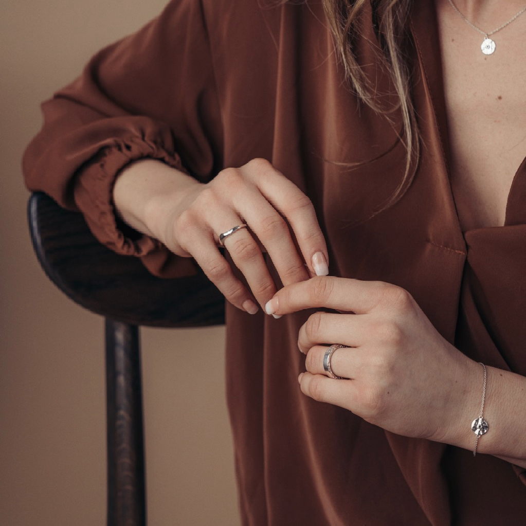 Armband Luna Nero, silver