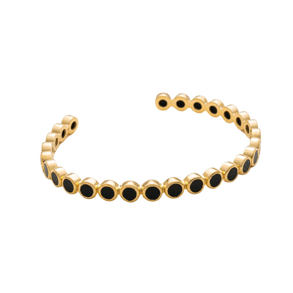 Bangle, La Moda Nero - Förgyllt