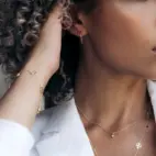 Halsband, Glam Bianco - Förgyllt