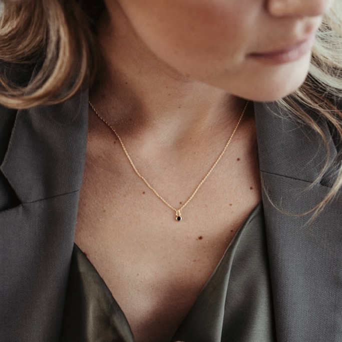 Halsband, Glam Nero - Förgyllt