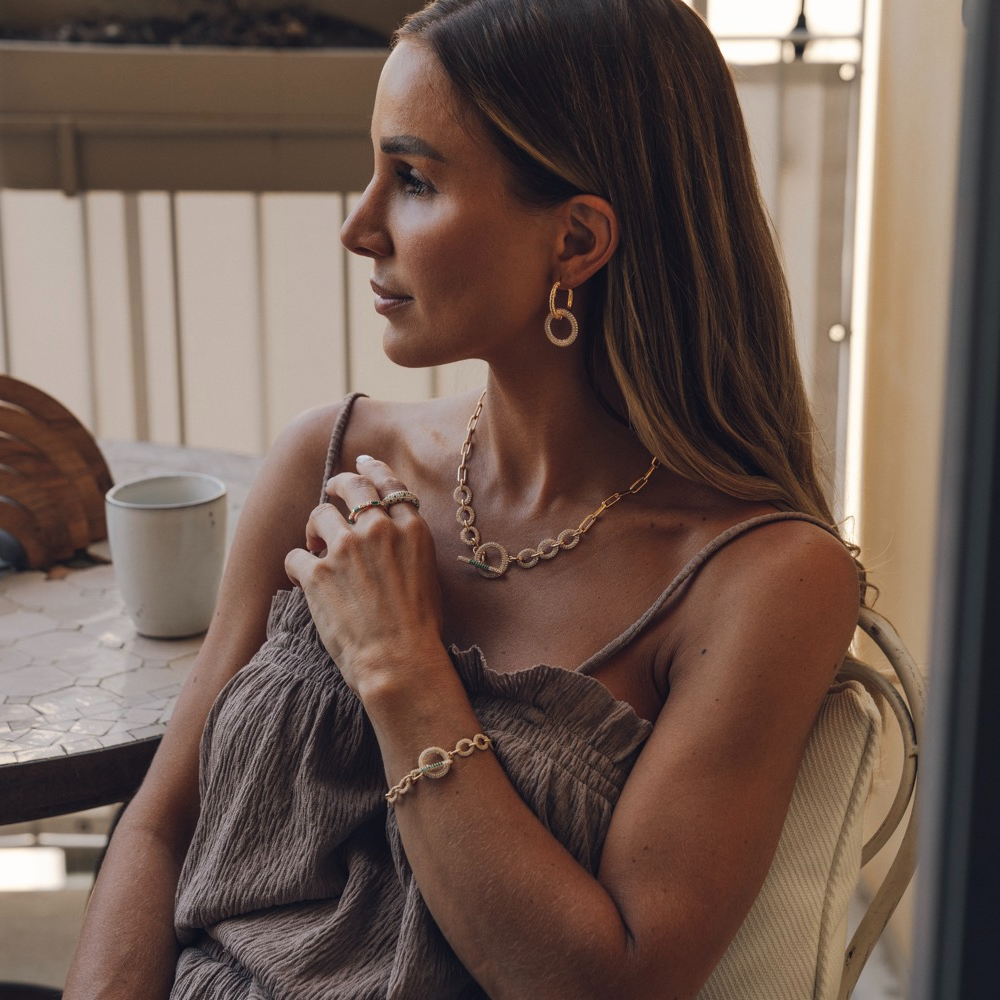 Halsband, Illuminare Bianco - Förgyllt