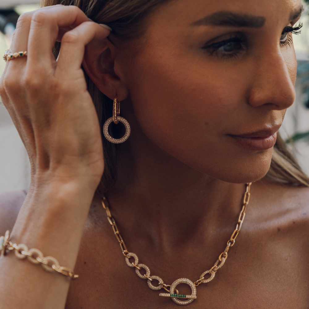 Halsband, Illuminare Bianco - Förgyllt