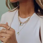 Halsband, Illuminare Bianco - Förgyllt