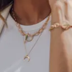 Halsband, Illuminare Bianco - Förgyllt