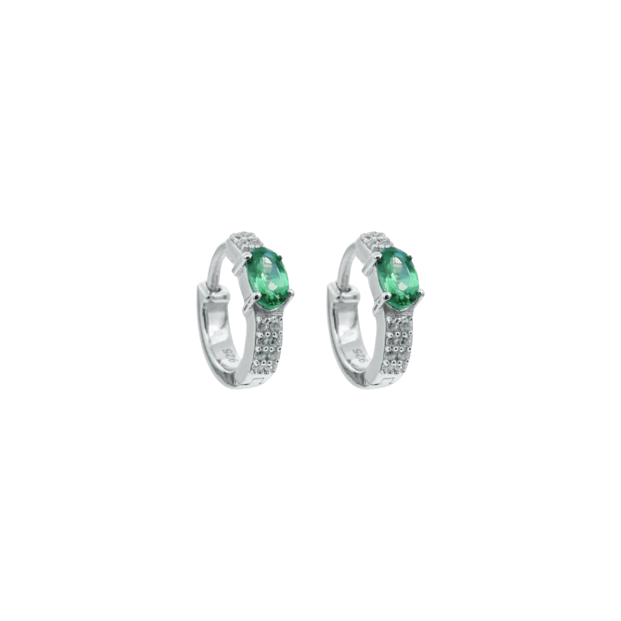 Hoops, Glam 1 Verde - Silver