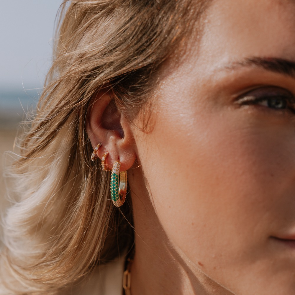 Hoops, Glam 2 Bianco - Förgyllt