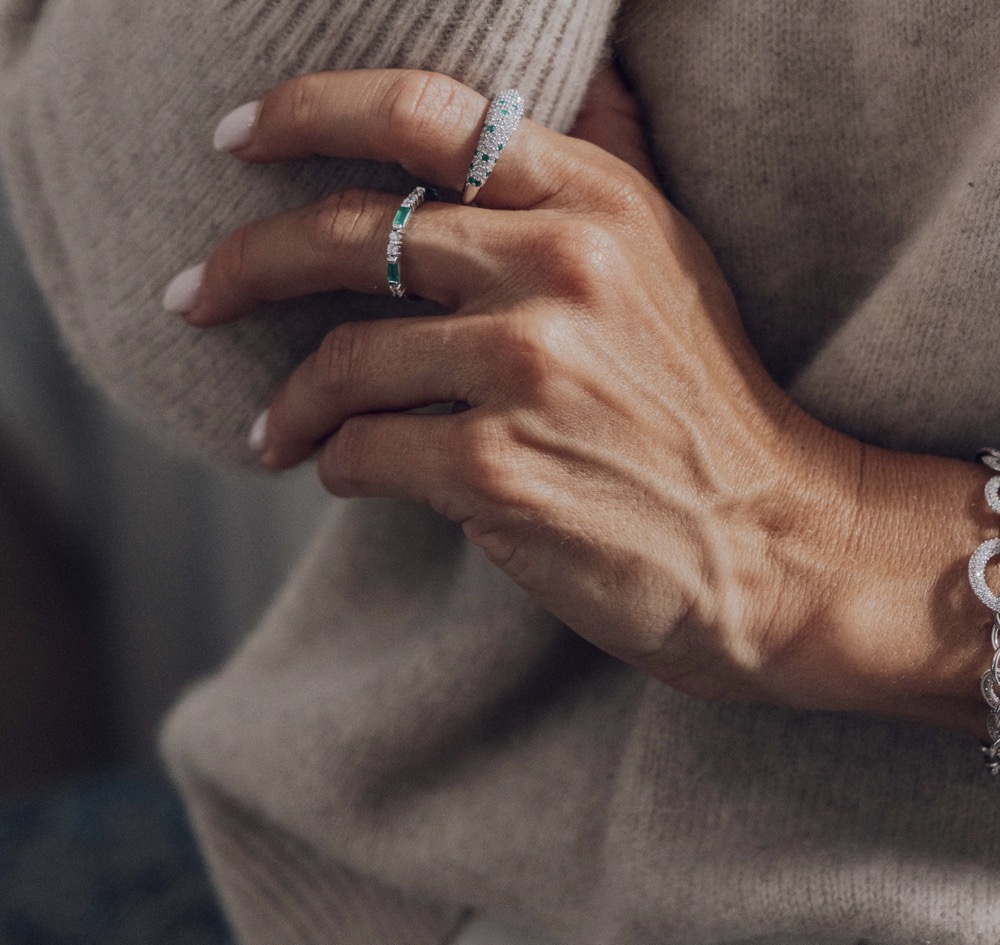 Ring, Illuminare 2 Verde - Silver