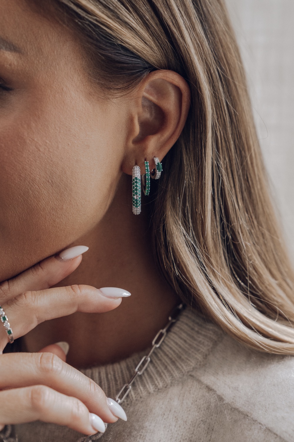 Hoops, Illuminare 2 Verde - Silver