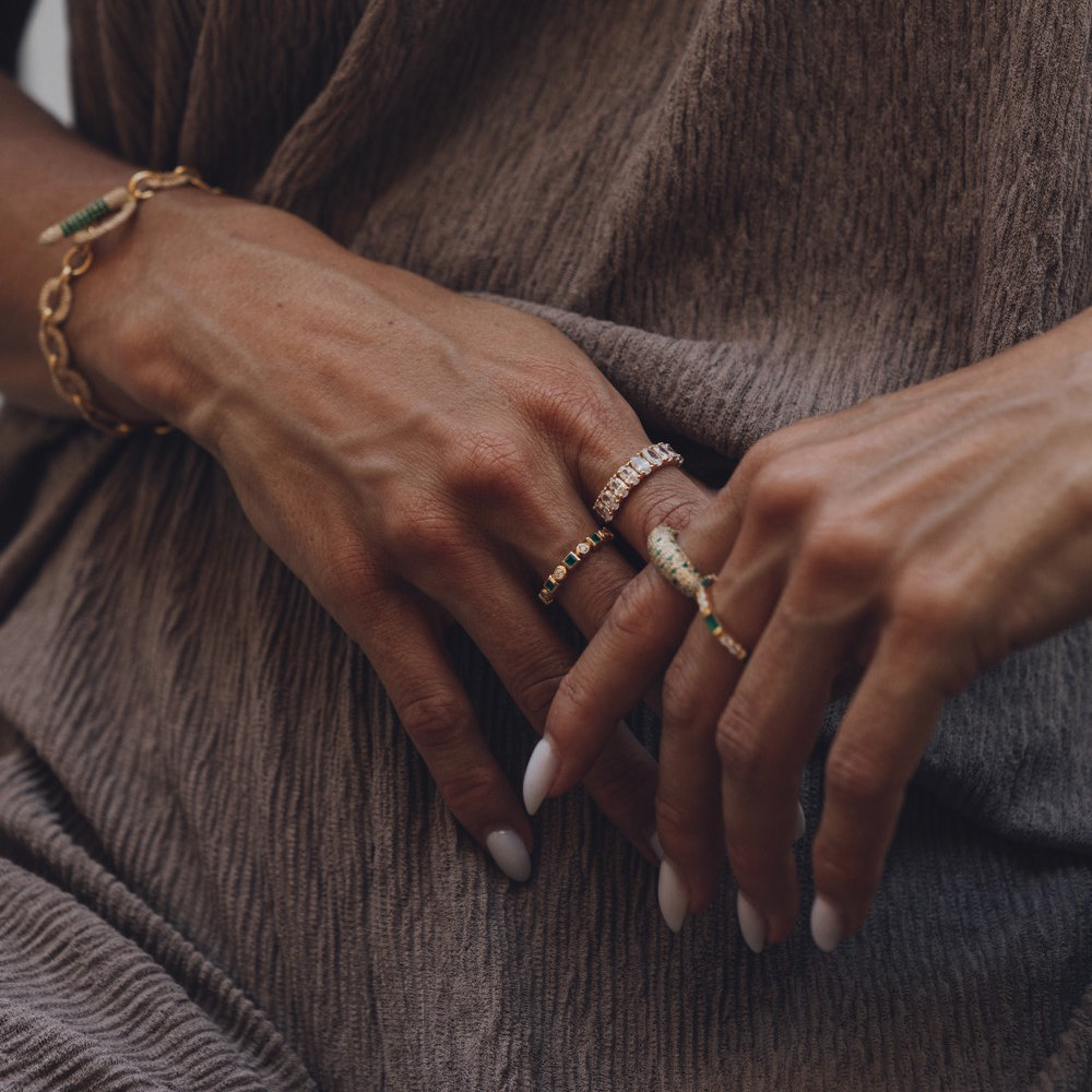 Ring, Illuminare 2 Verde - Förgyllt