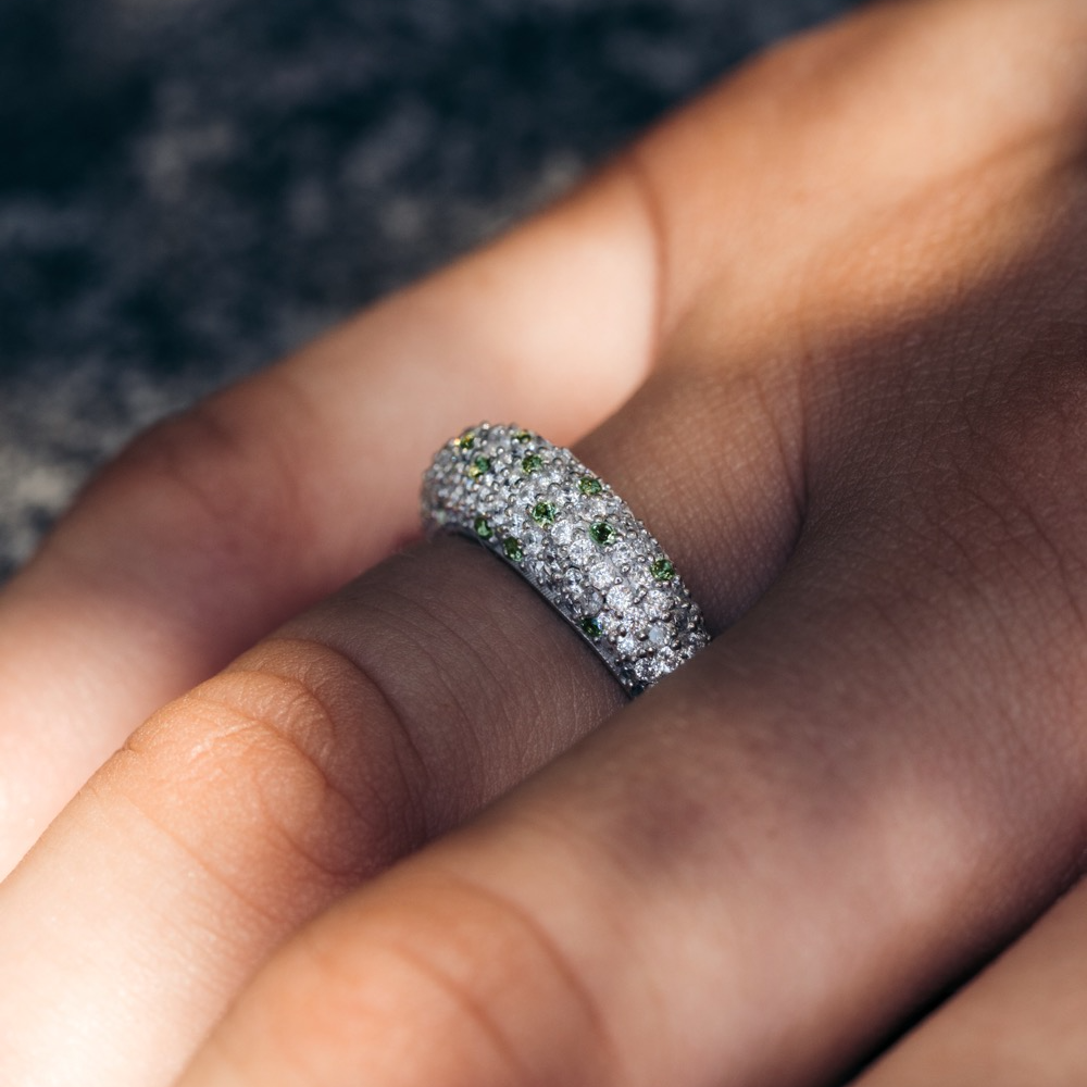 Ring, Illuminare 1 Verde - Silver 7