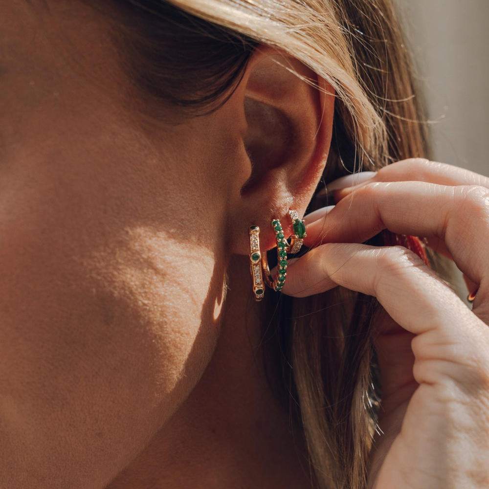 Hoops, Illuminare 3 Verde - Förgyllt