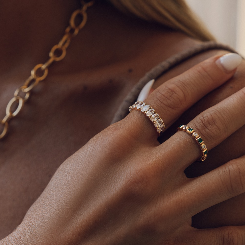 Ring, Glam Bianco - Förgyllt 7