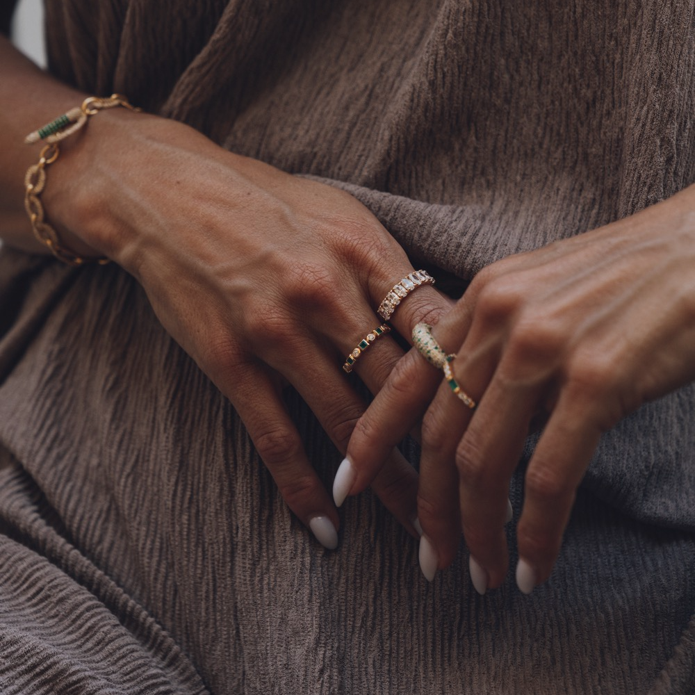 Ring, Glam Bianco - Förgyllt 7
