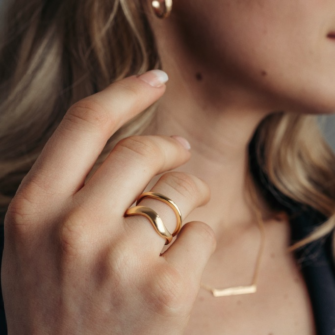 Ring, Lignano 2 - Förgyllt