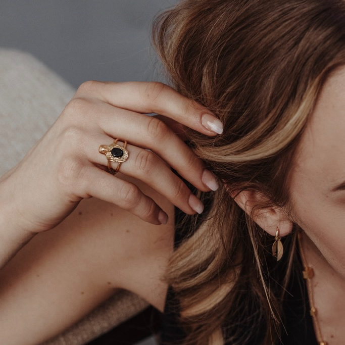 Ring, Aquila Nero - Förgyllt