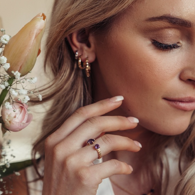 Ring, Viola 2 - Förgyllt 8