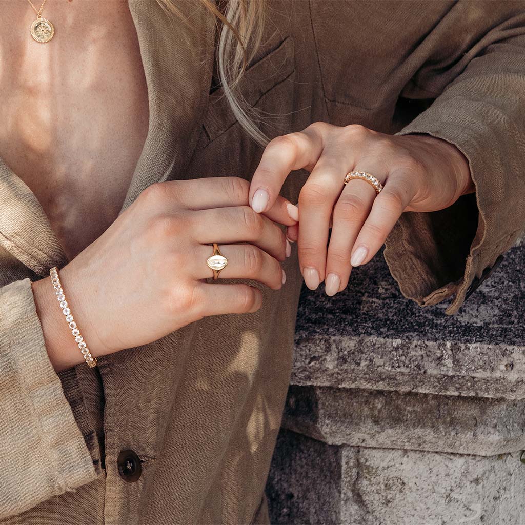 Ring, La Moda Bianco - Förgyllt 6