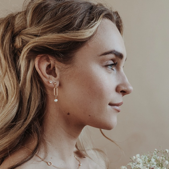 Örhängen, La Moda Bianco - Förgyllt
