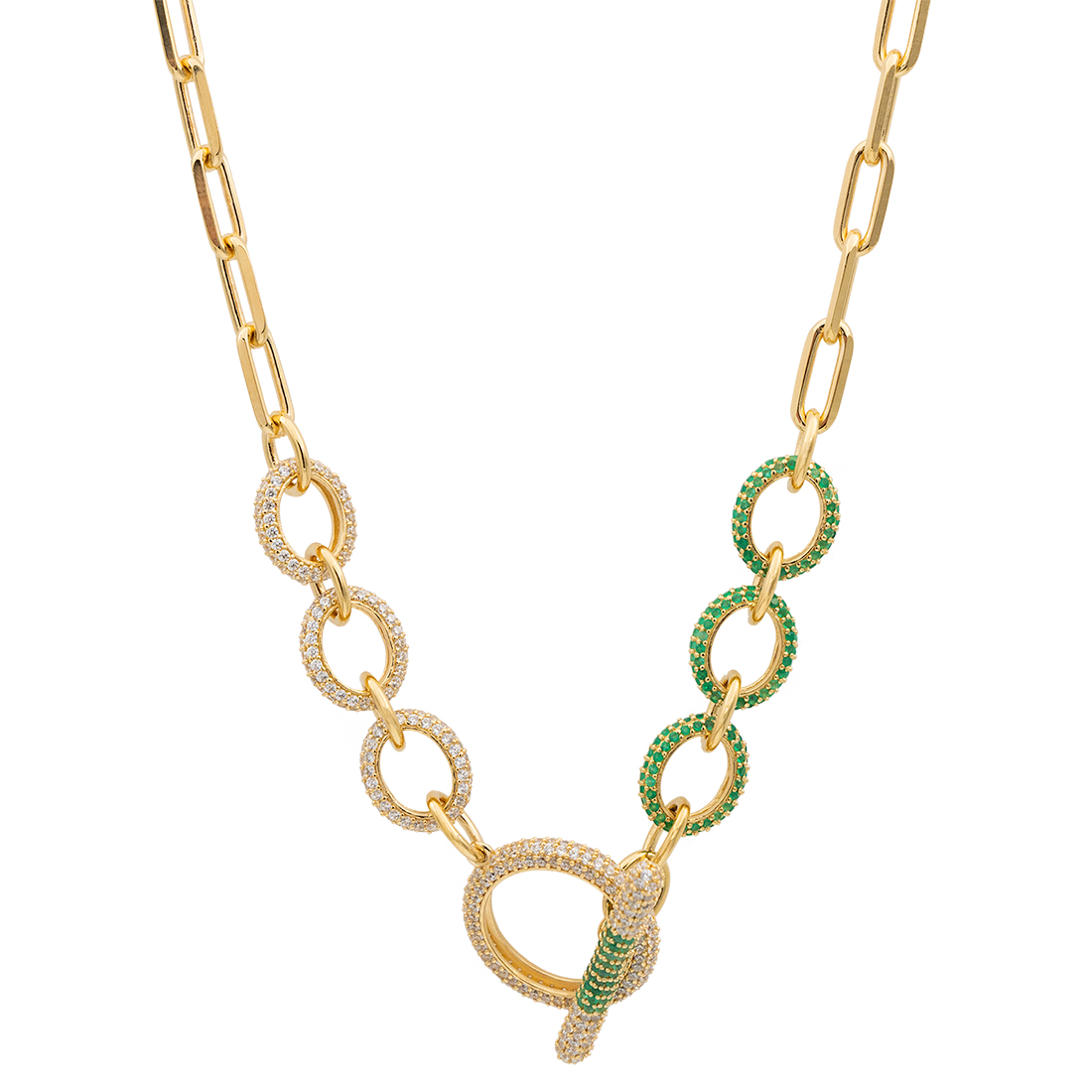 Halsband, Illuminare Verde - Förgyllt