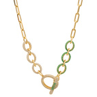 Necklace, Illuminare Verde - Gold