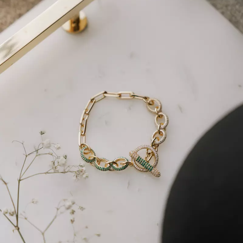 Armband, Illuminare Verde - Förgyllt