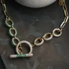 Halsband, Illuminare Verde - Förgyllt