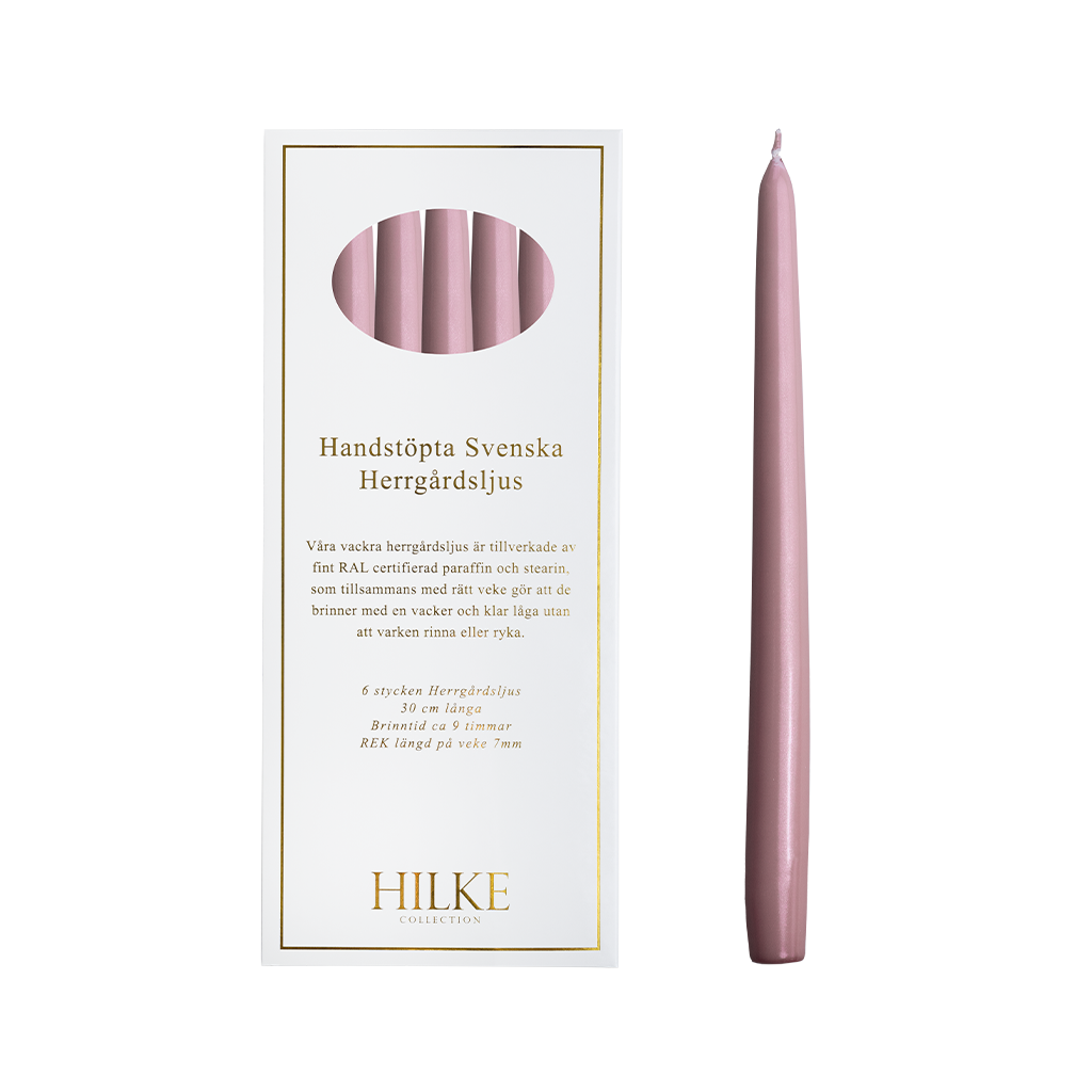 Herrgårdsljus - Rosa Metallic