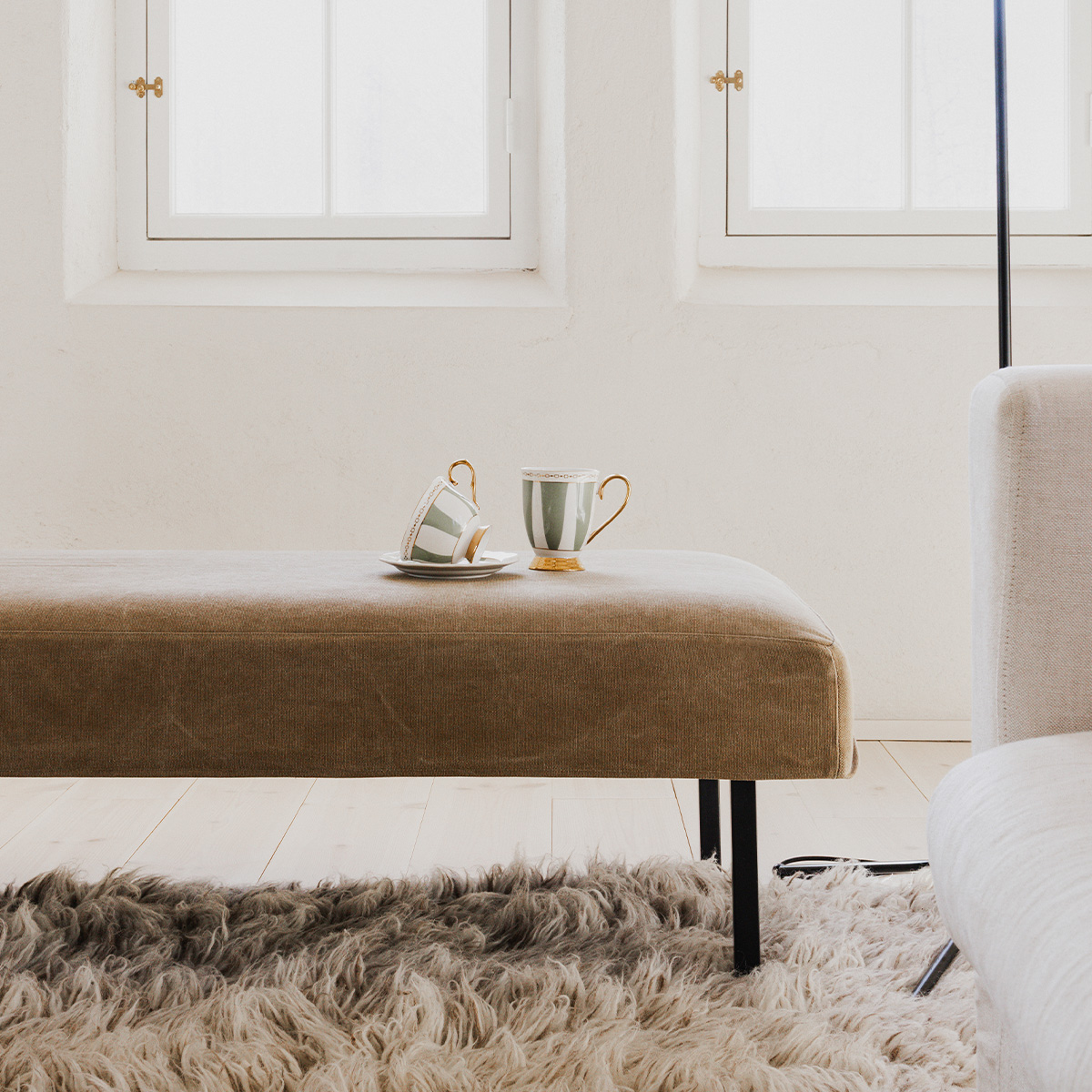 Kopp med fat - Strisce Salvia