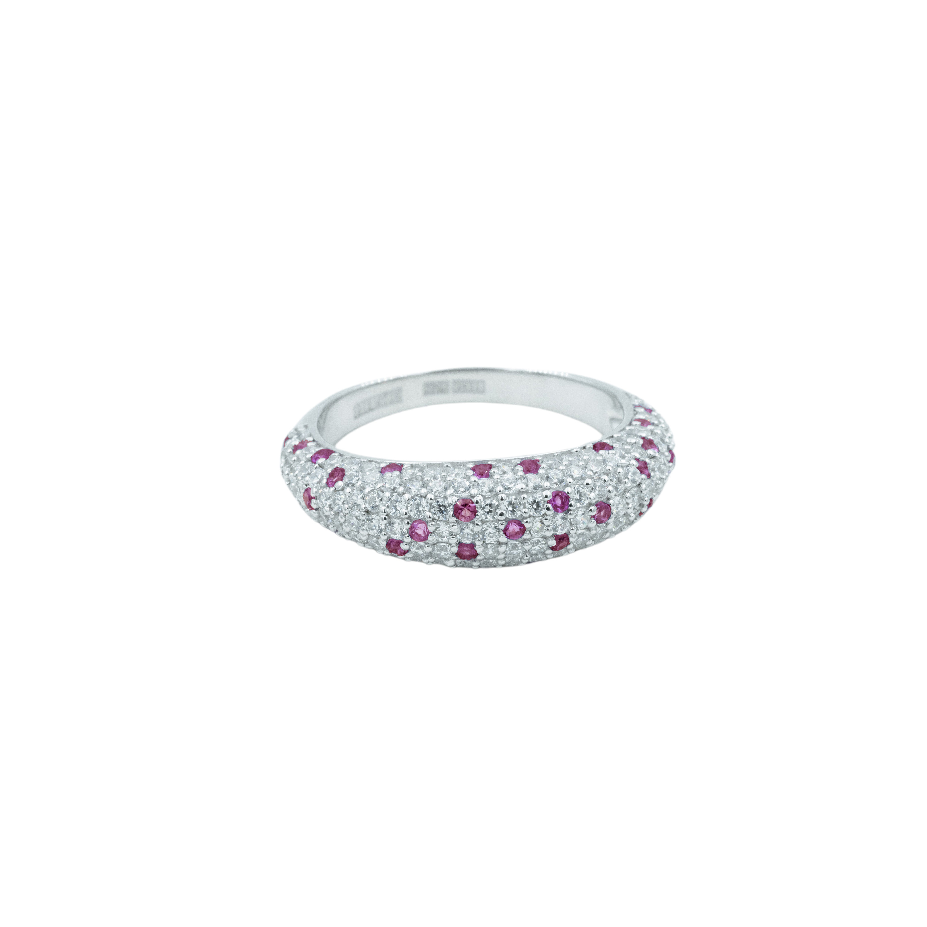 Ring, Illuminare 1 Rosa Ciliegia Silver