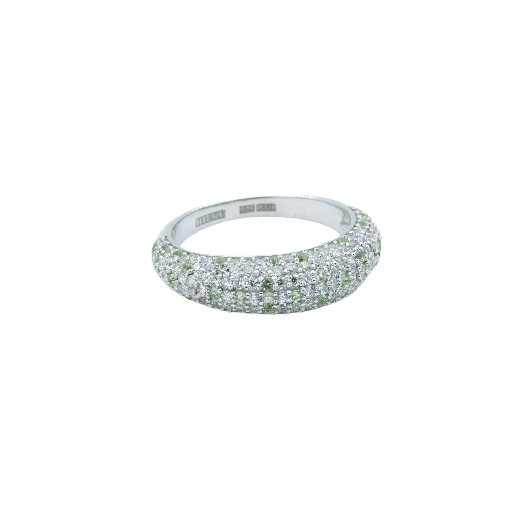 Ring, Illuminare 1 Verde Chiaro Silver