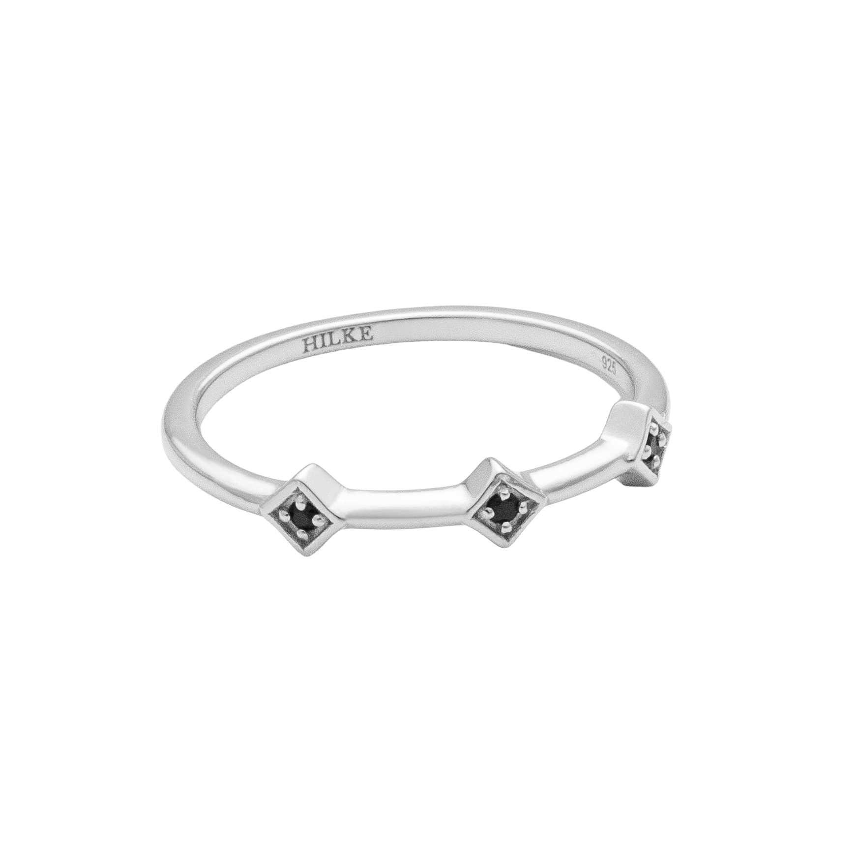 Ring Triangolo Nero - Silver