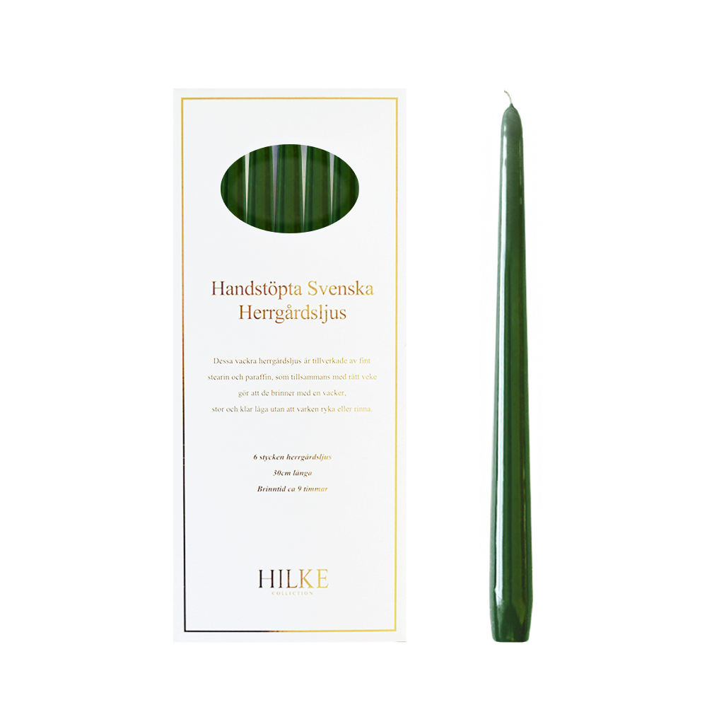 Herrgårdsljus - Mörkgrön Glans